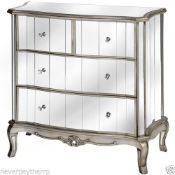 NEW Argente Mirrored 2 plus 2 Chest of Drawers, French Style. product code 13018 RRP £491 New and