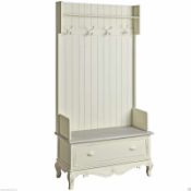 NEW Grand Hall Bench Seat With Coat Hooks, Cream. Product code 7845 RRP £189. New & boxed perfect