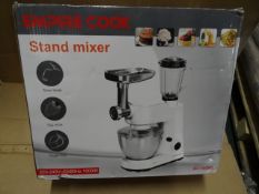 1 x Empire cook Stand mixer.(SLV)E-160BG. 1000 Watt. With mixer blade, egg whisk, Dough hook. Approx