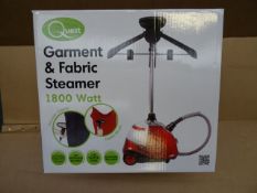 1 x Quest 1800 Watt Garment and Fabric steamer. 1.8L Water tank, No detergents required. Trouser