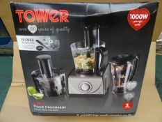 1 x Tower 1000w 3 in 1 Food Processor. Blender, slicer and Juicer. Original RRP £179!'10 free