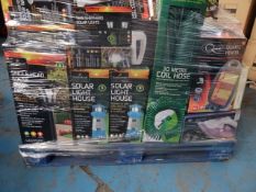 1 x Large pallet of various customer returned(RT9) stock to include: 30 metre coil hose, steam iron,