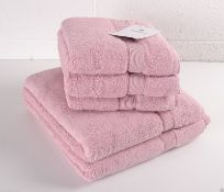 1 x Sanderson Oxford 5 Towel Set 100% Cotton 600GSM 2 Bath & 3 Hand Towels, PINK RRP £65 BNWT
