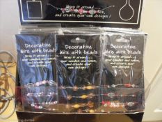 1 x carton containing 72 x retail packs of  DECORATIVE WIRE WITH BEADS 60cm long three colours