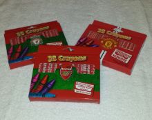 2 x Boxes each containing 48 x packs of Arsenal Football club crayons (ea.32 crayons)