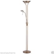 JOHN LEWIS Zella Floor Lamp & Reading Light Metal Antique Brass RRP £85 REF#5 Second, working.