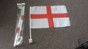 1 carton containing 240 x individually packed & header carded England car flags