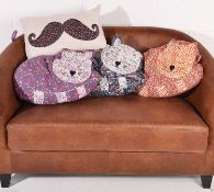 4 x Sass & Belle Sleeping Cat Cushion with Ditsy Print Cover Ginger & Polly BNWT. Real cute sleeping