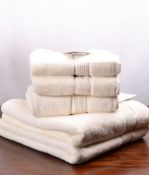 Sanderson Oxford 5 Towel Set 100% Cotton 600GSM 2 Bath & 3 Hand Towels, CHAMPAGNE RRP £65 BNWT
