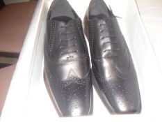 1 pair Boxed Men's Leather Brougue Shoe-Colour Black-size 9