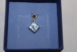 925 Tanzanite & Diamond Pendant 1.4cm x 1cm- No VAT on this item