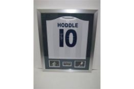 Signed football shirt 'Glenn Hoddle'. Supplied in a frame and with certificate of authenticity.