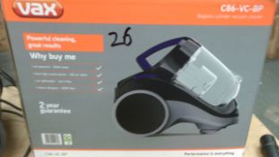 VAX C86 cylinder vac - tested power working with attachments as pictured cat return rrp £89.99