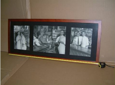 3 Picture Montage Classic Black and White Bar Scene 100 x 40 cms
