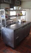 Williams 4 door bench fridge with 2 serving shelves - good condition