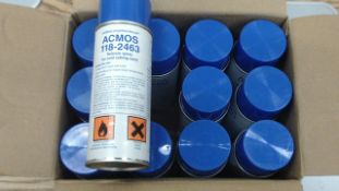 12 x cans ACMOS release spray - brand new - rrp £8.99 can