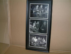 Black & White 3 Picture Montage Bar Scene  74 x 37 cms