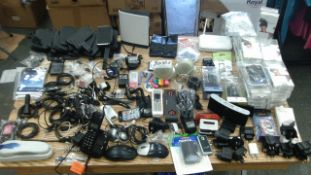 Assorted selection of mobile fone and electrical accessories new and return as pictured - large