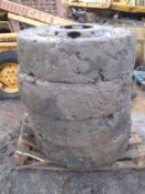 Wheeled excavator solid wheels and tyres