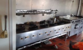 Wok Cooker (5 front rings/4 back rings) 2440mm x 900mm x 850mm