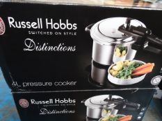 2 x Russell Hobbs Distrinctions 4L Pressure cookers. High Retail value. Unchecked/Untested boxed