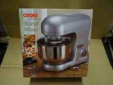 1 x Cooks Professional High Quality Stand Mixer. 5 Litre Mixin bowl capacity, variable speed