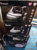 4 x Swan Steam Generating Irons to include: 3 x Swan 2400w Steam Irons and 1 x Swan 2400w Steam Iron