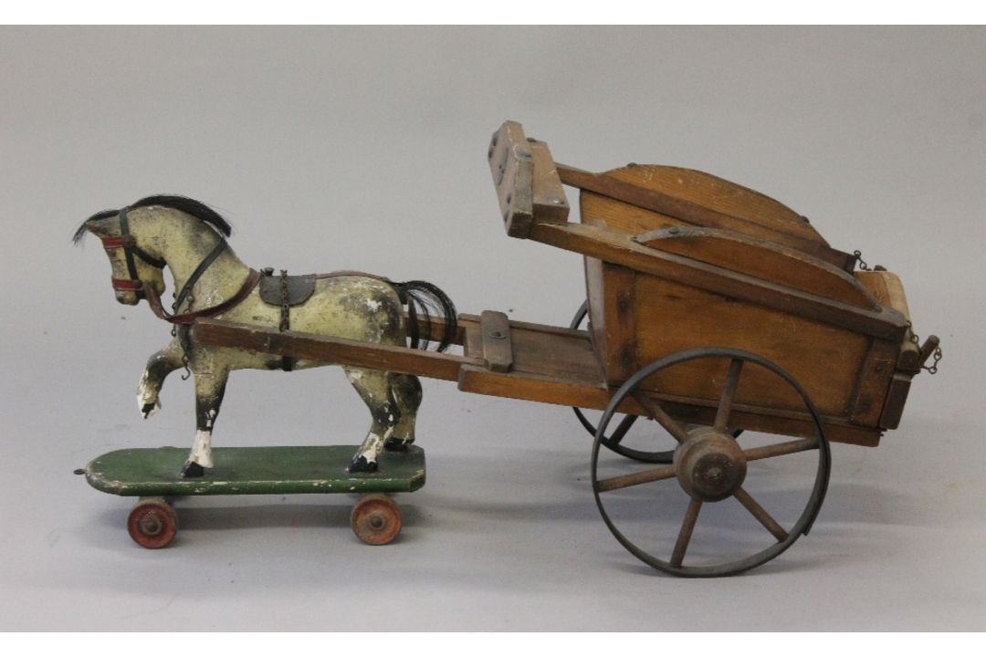 Lines Bros. wooden pull-along horse and