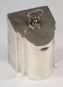 A George V silver tea caddy, maker Adie