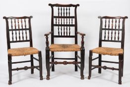 A set of eight early 19th Century elm, a