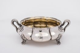 An Imperial Russian silver dish, stamped