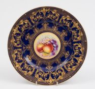 A Royal Worcester porcelain plate painte