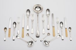 A Victorian silver fiddle and thread pat