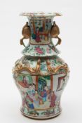 A Cantonese porcelain vase: of baluster
