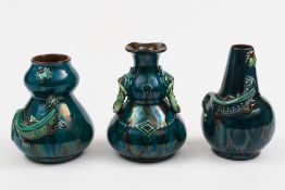 Three Longpark (Torquay) pottery grotesq