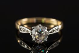 A diamond single-stone ring:, the circul