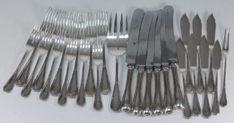 A Continental silver part flatware servi