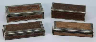 An  Indian sandalwood and inlaid glove b