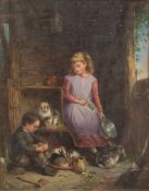 E. Mann [19th Century]  Feeding the Rabb