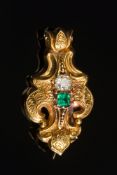 A 19th century gold, diamond and emerald
