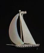 An 18ct white gold, mother of pearl and