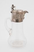 A Victorian silver mounted claret jug, m