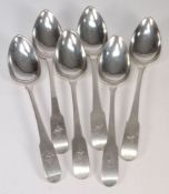 Six George III  Irish silver fiddle patt