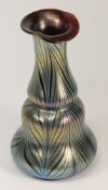 A glass vase, most probably Loetz: of be
