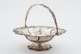A Victorian silver swing-handled fruit b