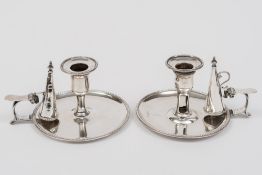 A matched pair of George III silver cham