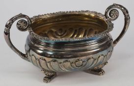 A George III silver twin-handled sugar b