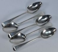 Five George III silver Old English patte