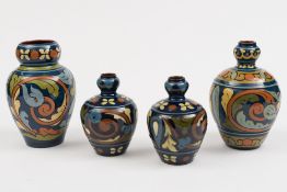 Four Aller Vale (Torquay) pottery vases: