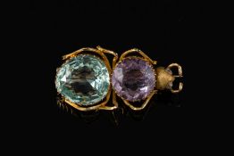 A diamond, aquamarine and amethyst bug b